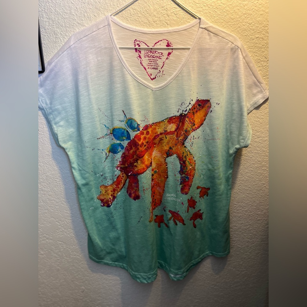 Leona Lovegrove Tee with Turtle Design